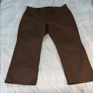 NWOT Talbots Women's Brown  Demi Boot Cropped Jeans  ( Size 10 Petite)